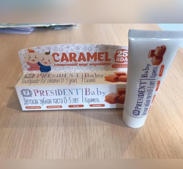 Детская зубная паста President Caramel фото