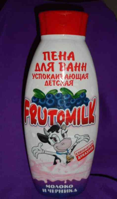 Пена для ванн успокаивающая детская Frutomilk Молоко и черника фото