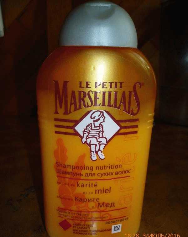 Шампунь Le Petit Marseiliais Молочко карите и мед для сухих волос фото