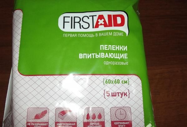 Пеленки впитывающие одноразовые First Aid фото