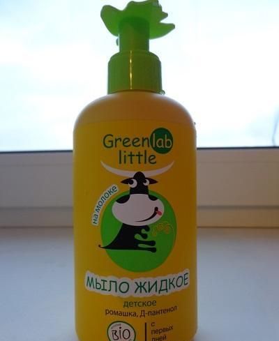 Мыло жидкое детское на молоке с ромашкой и Д-пантенолом GreenLab Little фото