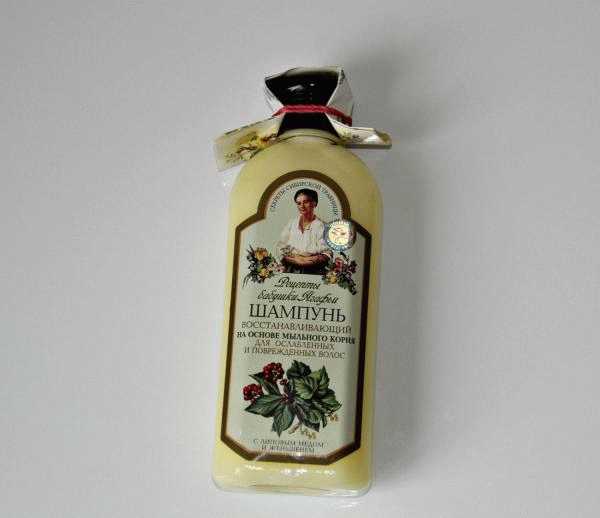 Шампунь восстанавливающий Рецепты бабушки Агафьи для ослабленных и поврежденных волос на основе липового меда и женьшеня фото