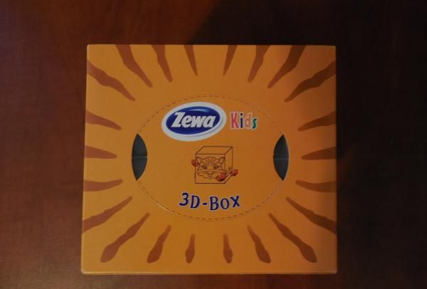 Детские бумажные носовые платочки Zewa 3D-Box фото