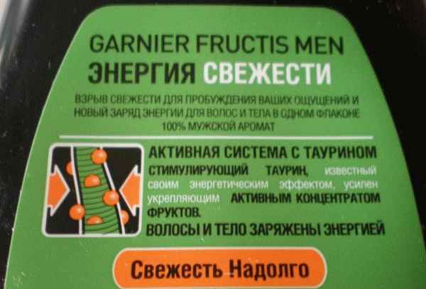 Шампунь Garnier Fructis Men Стимулирующий таурин фото