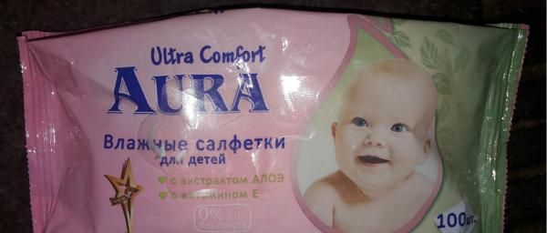 Влажные салфетки Aura Ultra Comfort с экстрактом алоэ и витамином Е фото