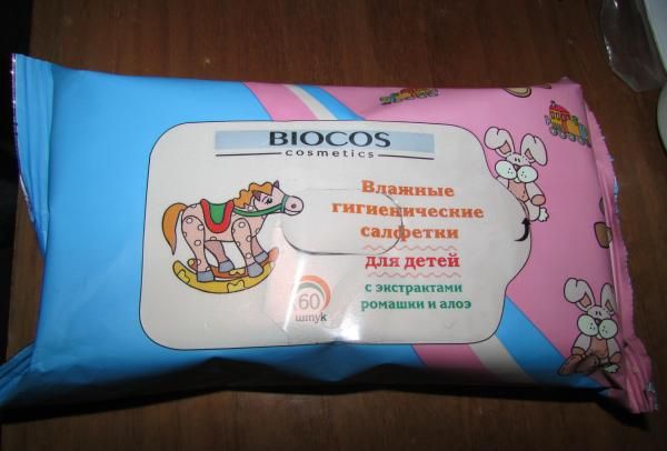 Влажные гигиенические салфетки для детей Biocos Cosmetics фото