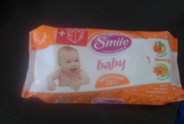 Влажные салфетки для детей Smile c первых дней жизни фото