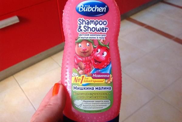 Детский шампунь для мытья волос и тела Bubchen Мишкина малина фото