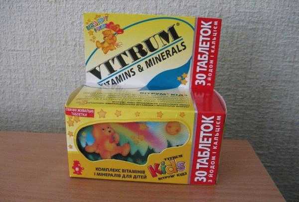 Комплекс витаминов и минералов для детей Vitrum Kids с 3 до 7 лет с йодом и кальцием фото