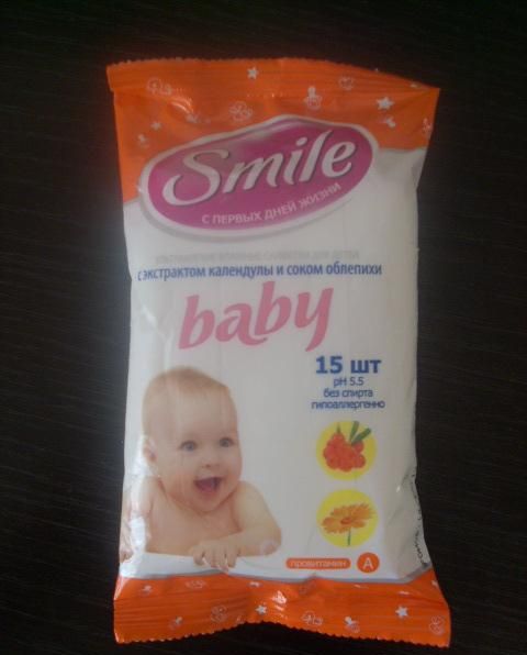 Влажные салфетки для детей Smile c первых дней жизни фото