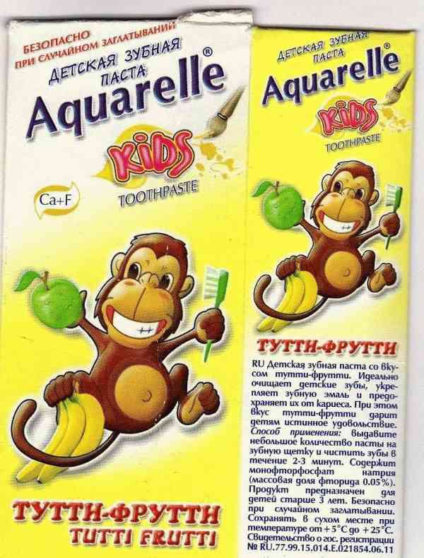 Детская зубная паста Aquarelle Kids Тутти-фрутти фото