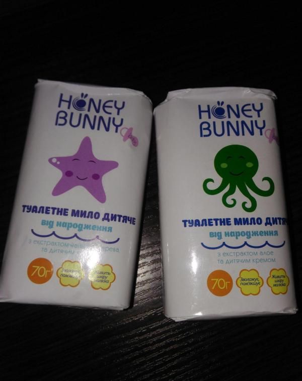 Детское туалетное мыло Honey Bunny с экстрактом алоэ и детским кремом фото