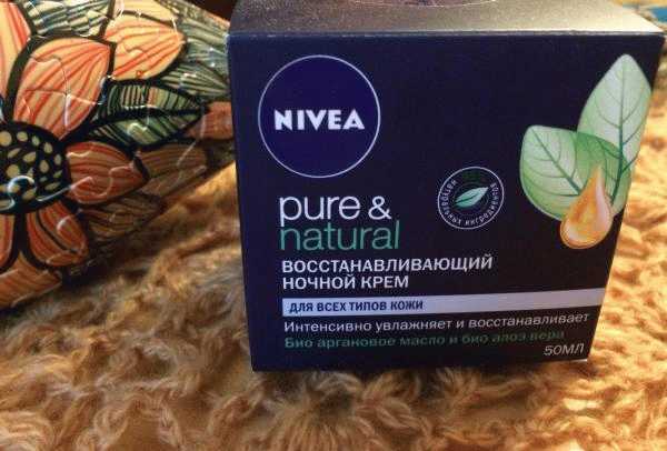 Восстанавливающий ночной крем для лица Nivea Visage Pure &amp; Natural фото