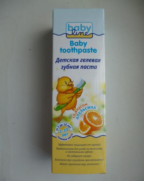 Детская гелевая зубная паста Babyline Со вкусом апельсина фото