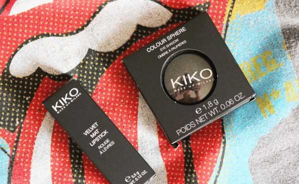 Kiko Colour Sphere Eye Shadow #28 &quot;Carbon Black Pearl&quot; + Kiko Velvet Mat Lipstick #606 &quot;Rosso Aссeso&quot; фото