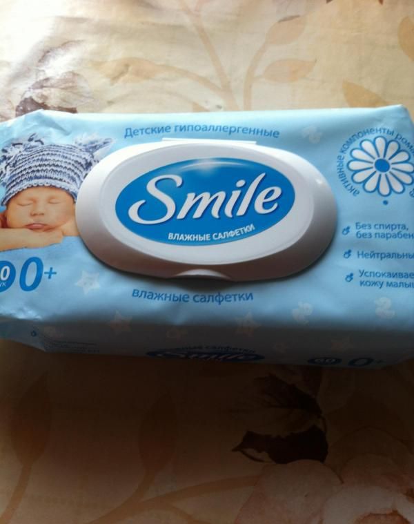 Детские гипоаллергенные салфетки Smile Baby с экстрактом ромашки и алоэ фото