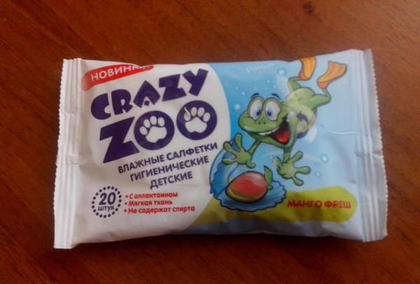 Влажные салфетки гигиенические детские Авангард Crazy Zoo фото
