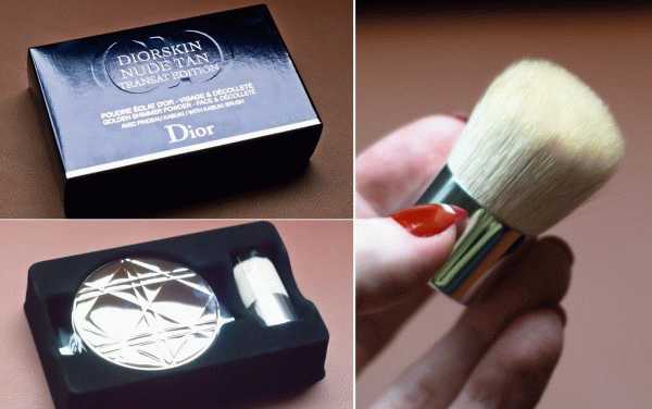 Diorskin Nude Tan Transat Edition Golden Shimmer Powder — Face &amp; Decollete with kabuki brush фото