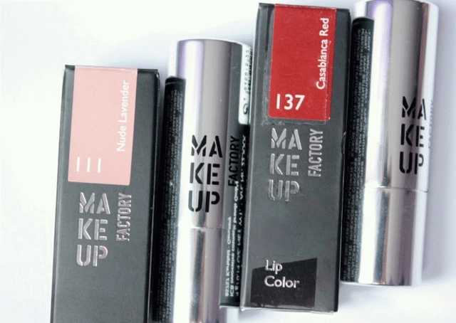 Make-up factory lip color #111 Nude Lavender, #137 Casablanca Red фото