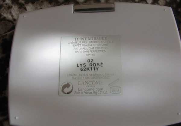 Lancome Teint Miracle Compact Natural Light Creator Bare Skin Perfection SPF 15  фото