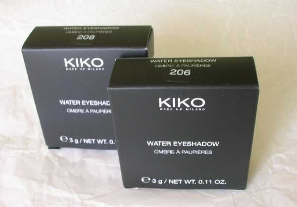 Цвета осени - тени Kiko Water Eyeshadow в оттенках № 208 Light Gold и № 206 Pearly Coffee фото